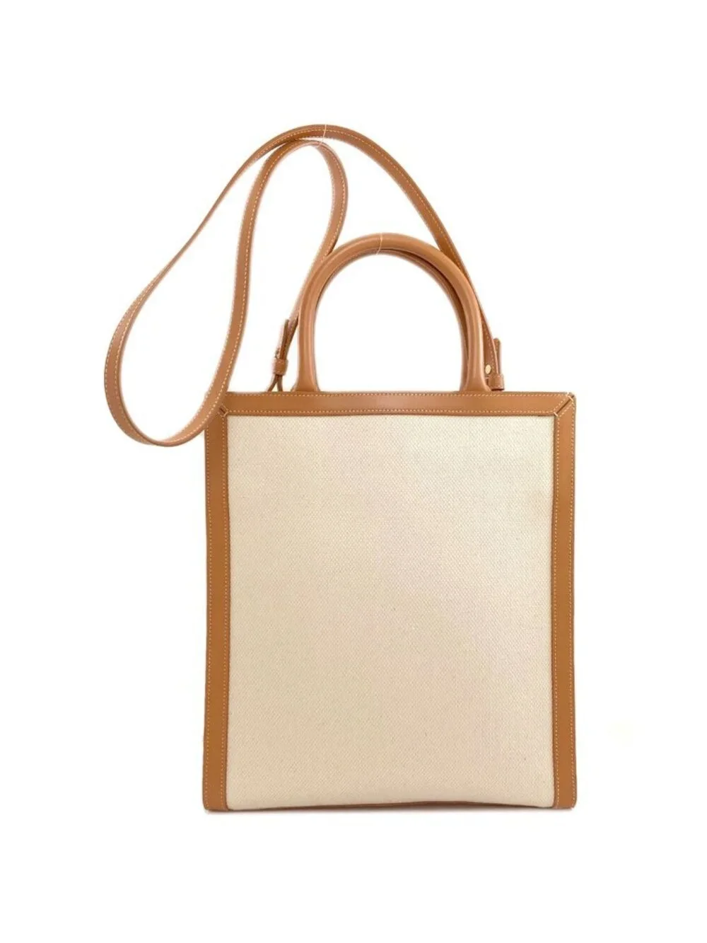 Celine Vertical Cover 2-Way Handbag Canvas Calf